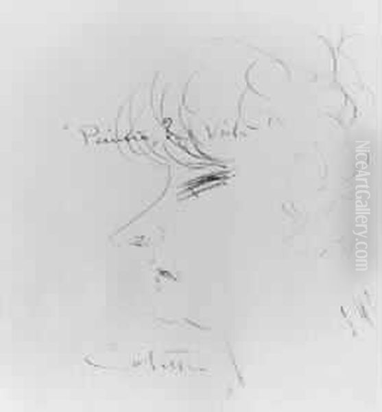 Saint-sauveur-en-puisaye 1873 -
 Autoportrait De Profil (n.d.) Oil Painting by Sidonie Gabrielle Colette