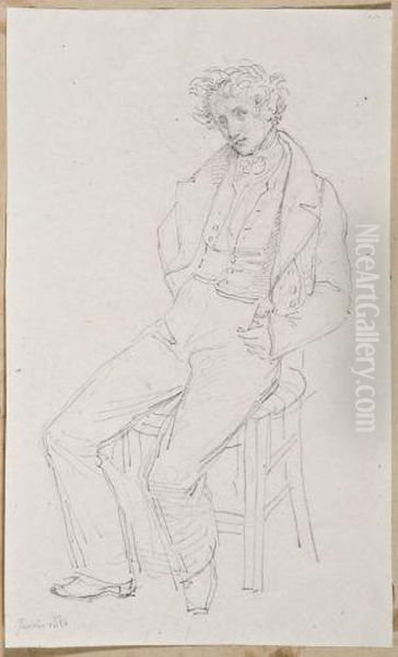 Homme Assis Sur Une Chaise Oil Painting by Alexandre-Marie Colin