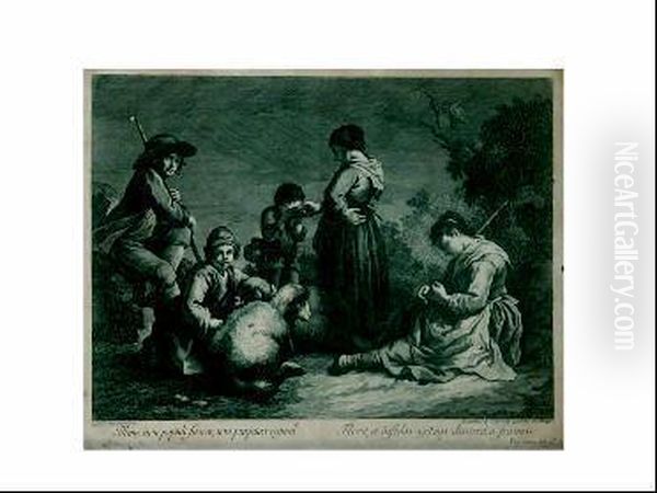 Scena Pastorale Oil Painting by Dal Pellegrino Colle