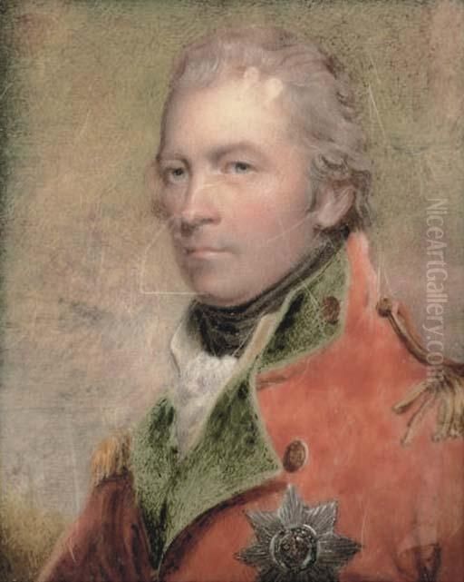 Charles Lennox, 4th Duke Of Richmond And Lennox Kg, In Scarlet Coat With Green Facings And Gold Epaulettes, Wearing The Breast-star Of The Order Of The Garter Oil Painting by Henry Collen