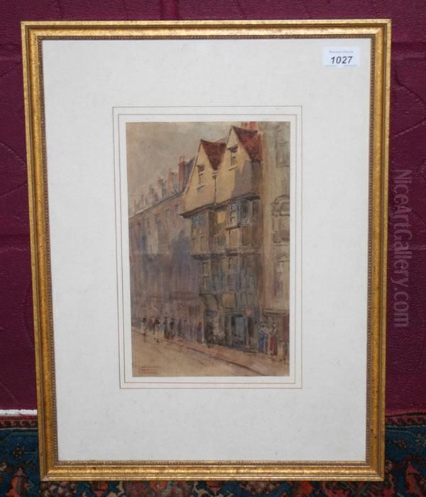 Old Houses Wych St Wc Oil Painting by George William Collins