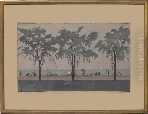 The Three Elm Trees By The Lake Oil Painting by Elizabeth Colwell