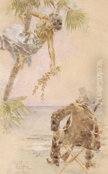 Les Dattes Oil Painting by Luigi Conconi