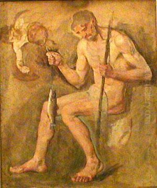 Study For 'the Fisherman' Oil Painting by John Ramsey Conner