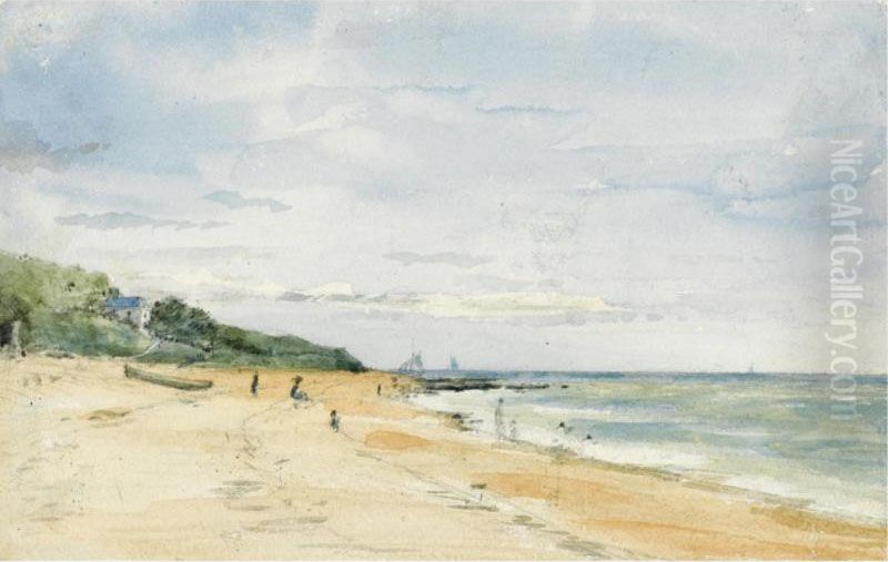 From The Collection Of The Late Michael Ingram
 

 
 
 

 
 Figures On A Beach Oil Painting by Lionel Constable