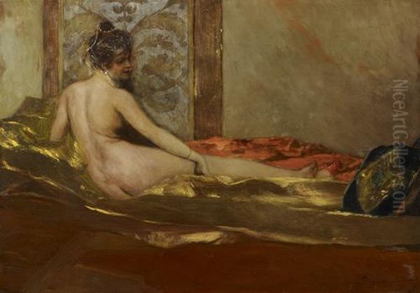Odalisque Oil Painting by Benjamin Jean Joseph Constant