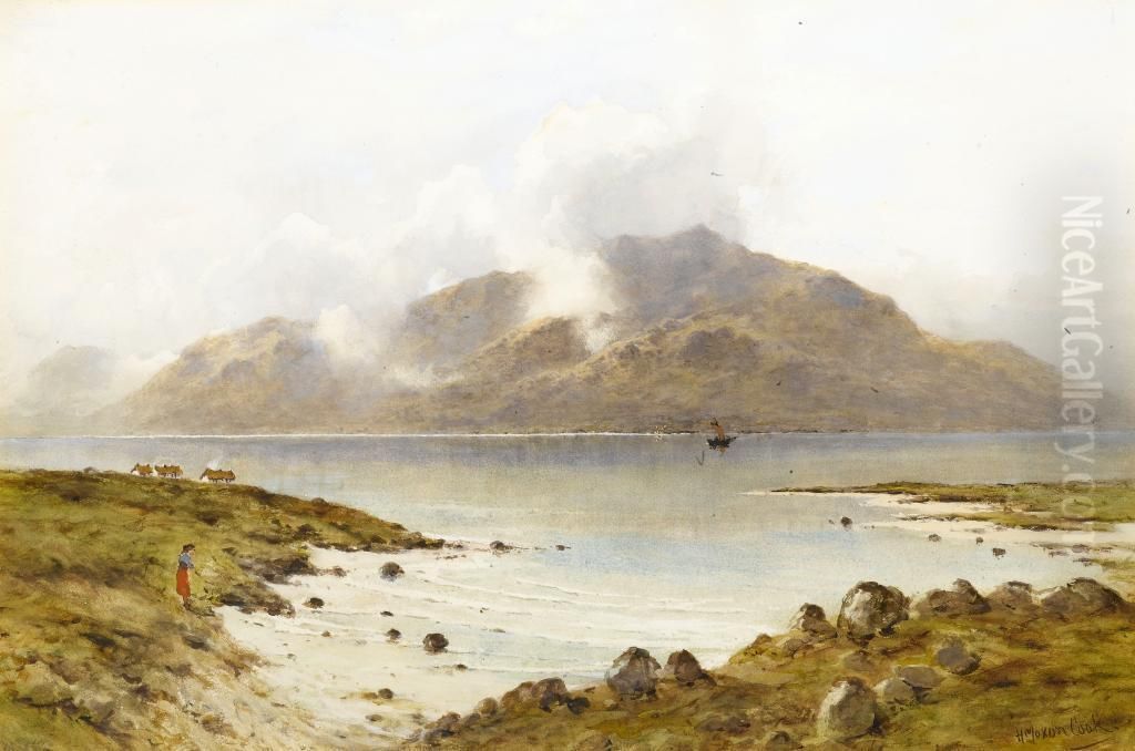 The Isle Of Arran Oil Painting by Herbert Moxon Cook