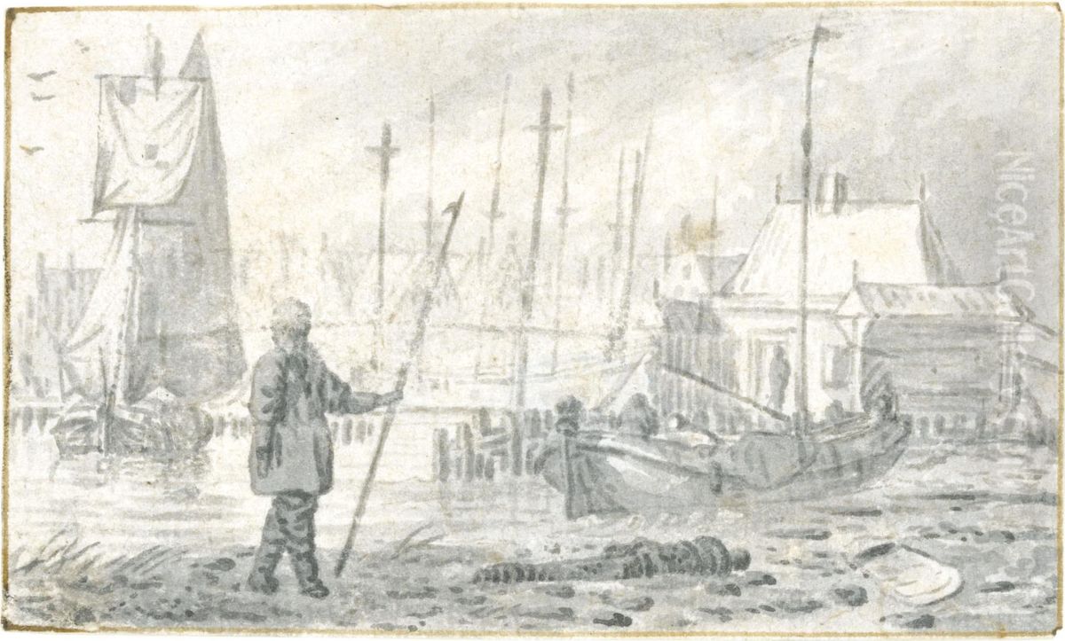 View On The Ij In Amsterdam Oil Painting by Pieter Jansz. Coopse