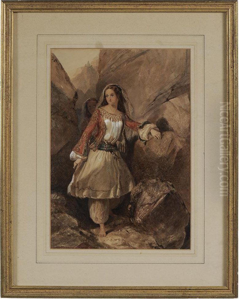 Greek Girl In Native Costume Oil Painting by Edward Henry Corbould