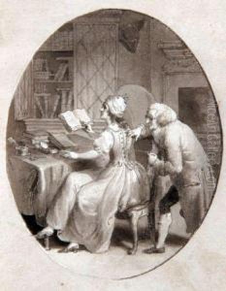 A Glimpse Of The Common Life Of Georgian Society Oil Painting by Corbould, Richard