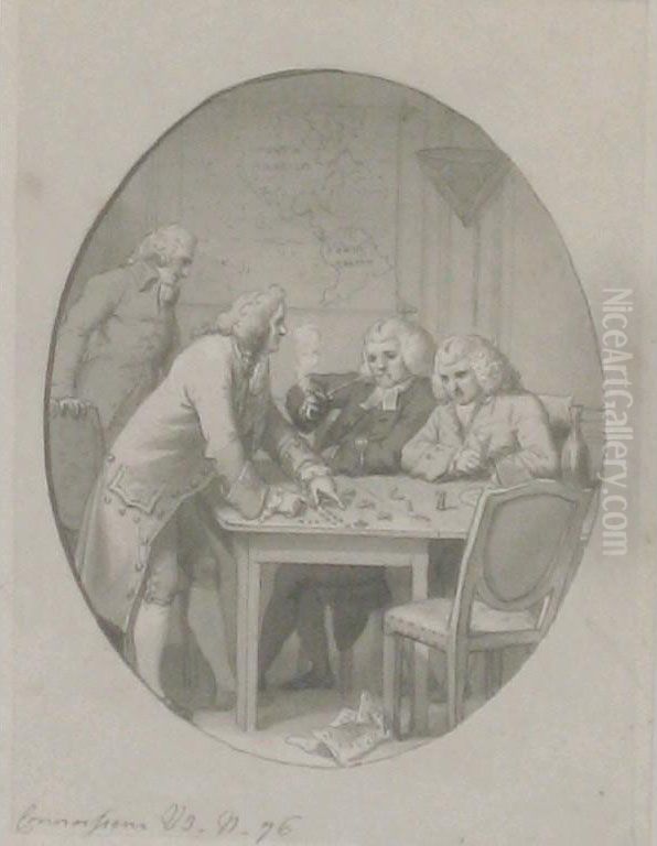 A Glimpse Of The Common Life Of Georgian Society Oil Painting by Corbould, Richard