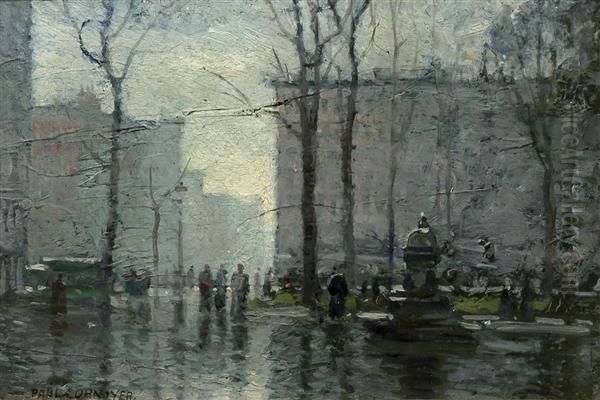 Rainy Day, New York City Oil Painting by Paul Cornoyer