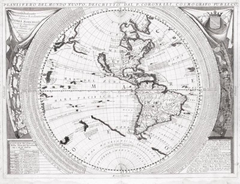 Planisfero Del Mondo Nuovo Oil Painting by Vincenzo Maria Coronelli