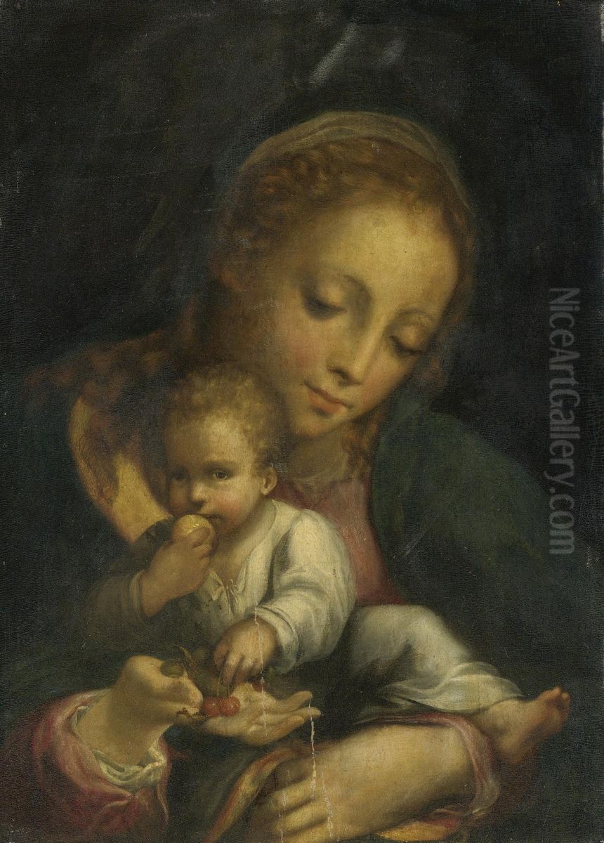 Madonna And Child Oil Painting by Antonio Allegri da Correggio