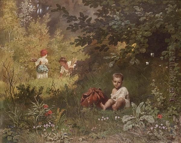 A Shady Spot Oil Painting by Arnoldo Corrodi