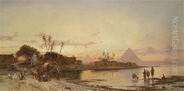 On The Banks Of The Nile Oil Painting by Hermann David Solomon Corrodi