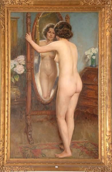 Femme Nue Devant Son Miroir Oil Painting by Leon Corthals