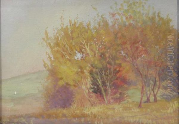 Autumn Oil Painting by Jean Cosmovici