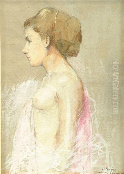 Nude Portrait Of A Lady Oil Painting by Jean Cosmovici