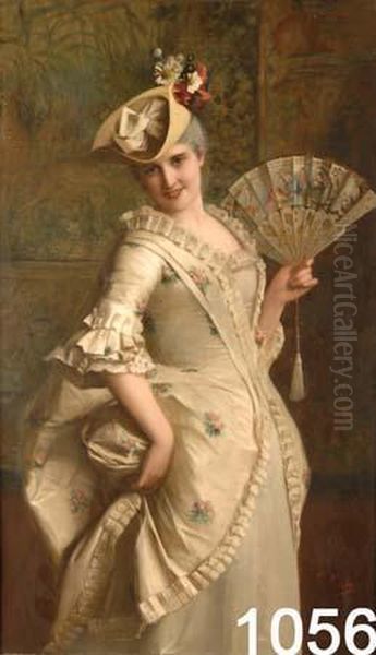 Una Donnaelegante. Oil Painting by Giovanni Battista Costa