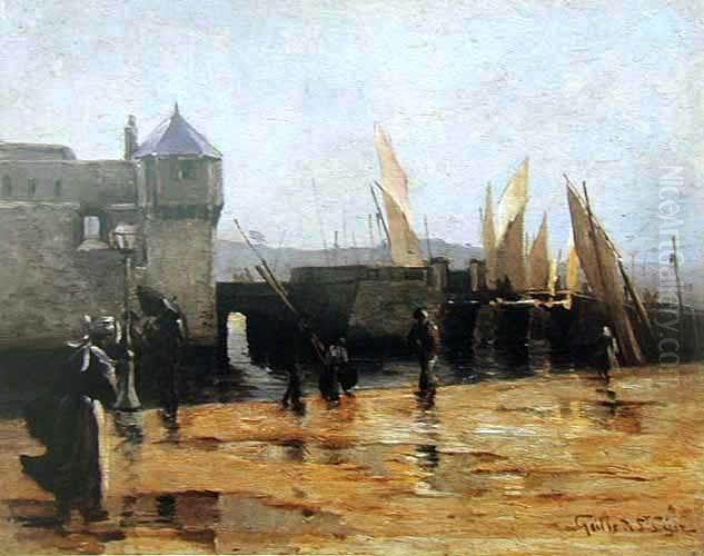 Widok Bulwaru Nadmorskiego Oil Painting by Hypolite Costard De Saint-Leger