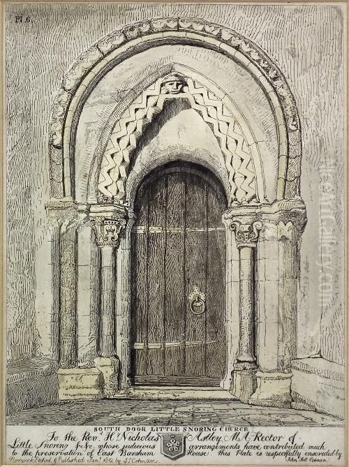 South Door Little Snoring Church Oil Painting by John Sell Cotman