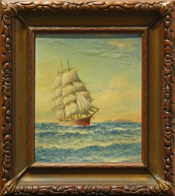 Ship Under Sail Oil Painting by William Coulter