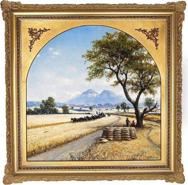 Wheat Harvest Oil Painting by William Coulter