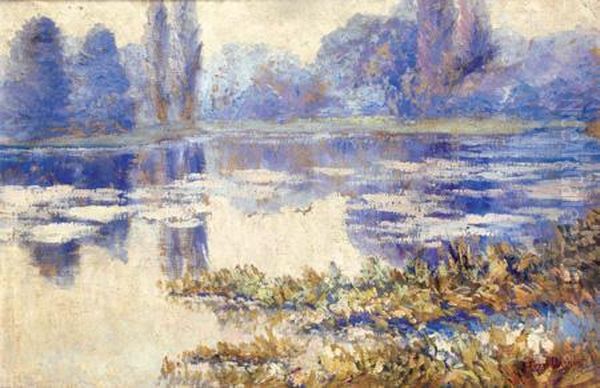 Le Matin Au Bois De Boulogne Oil Painting by Henri Courselles-Dumont