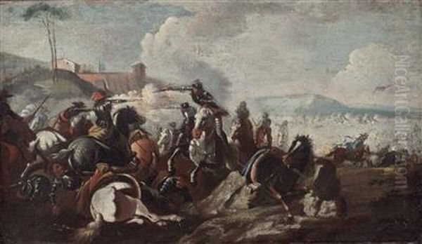 Reitergefecht Oil Painting by Jacques Courtois