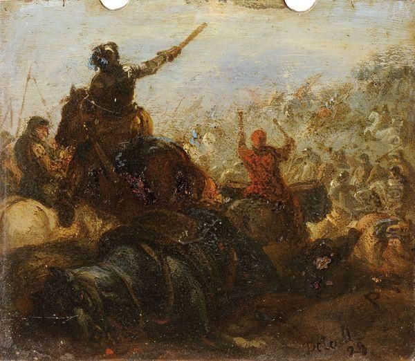 Choc De Cavalerie Oil Painting by Jacques Courtois