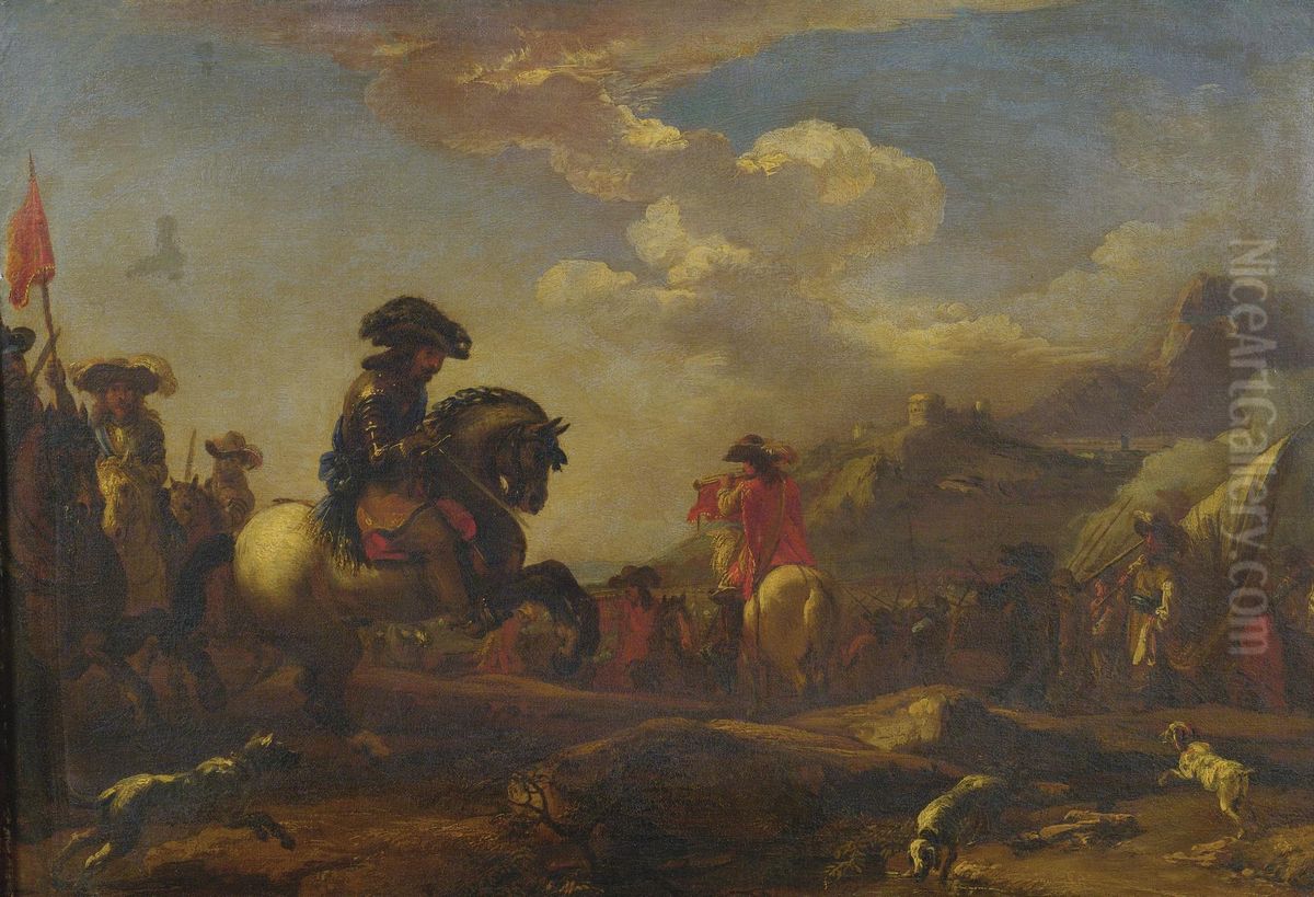Cavalry Advancing Oil Painting by Jacques Courtois