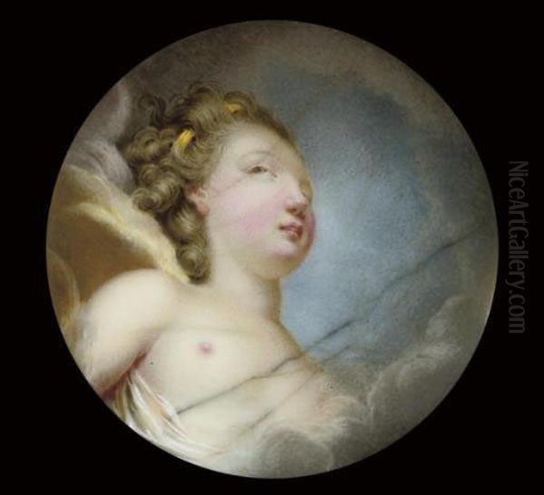 A Young Girl In Clouds Oil Painting by Nicolas Andre Courtois