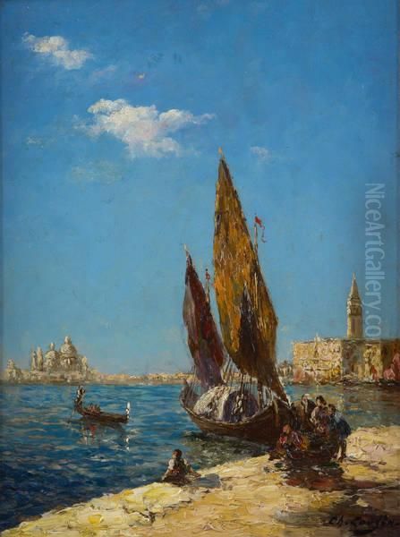 Vue De Venise Oil Painting by Charles Cousin