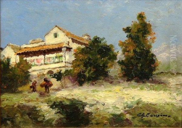 Paysage Des Environs D'antibes Oil Painting by Charles Cousin