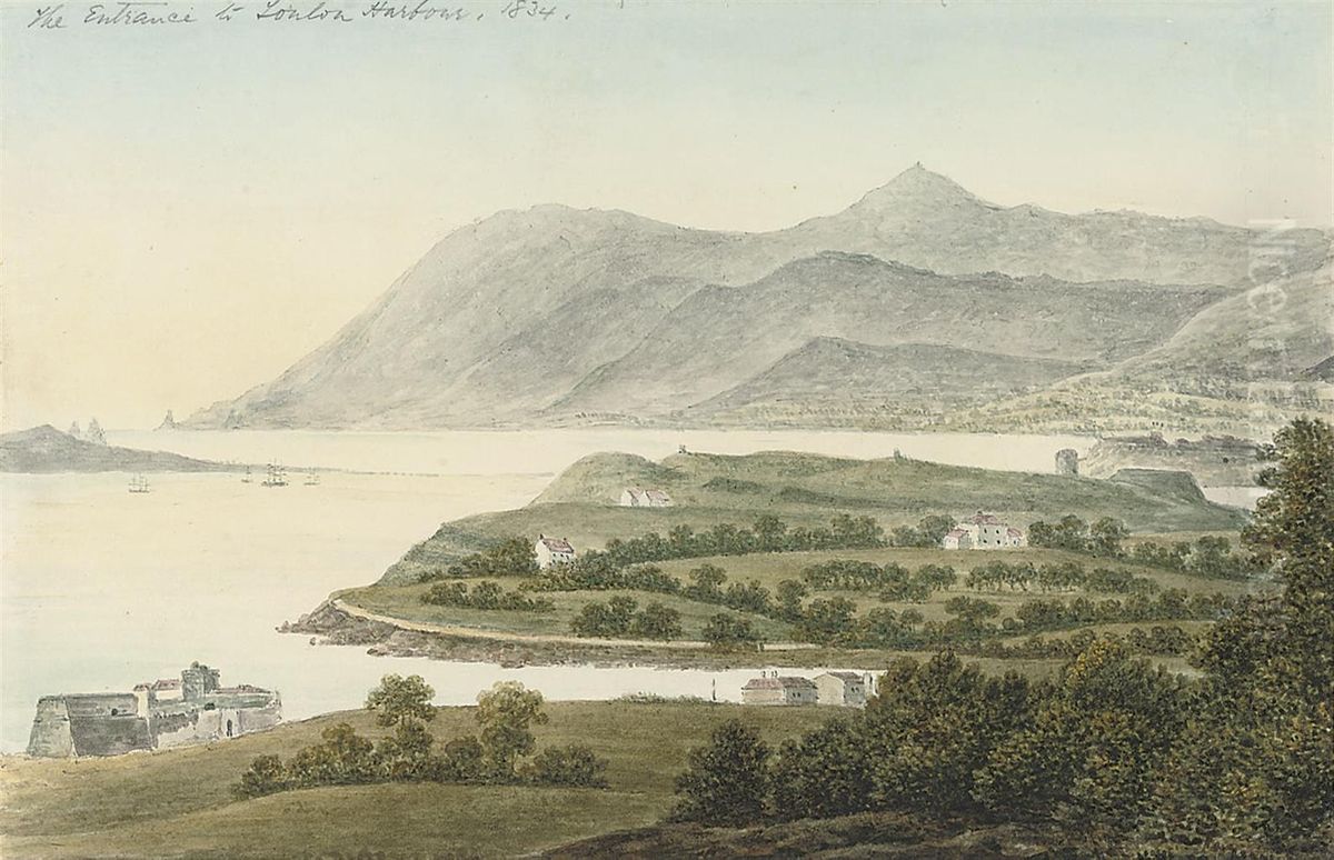 The Entrance To The Harbour At Toulon Oil Painting by William Cowen