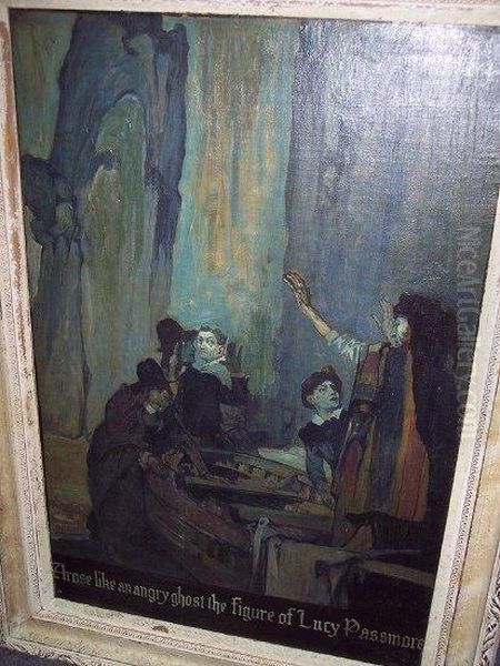 Arose Like An Angry Ghost The Figure Of Lucy Passmore Oil Painting by Albert E. Cox