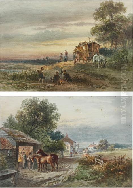 Gypsy Encampment Oil Painting by David Cox