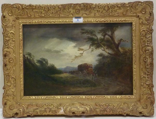 Soldiers On The Move Oil Painting by David Cox