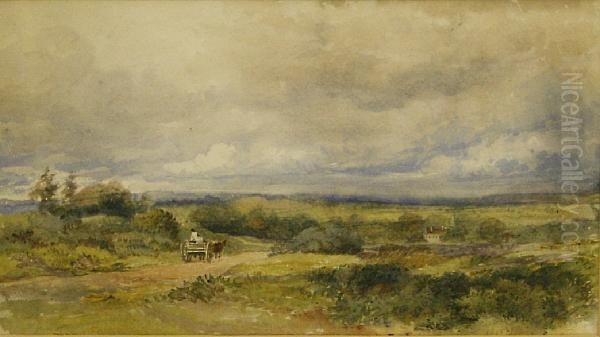 Cart On A Heathland Track Oil Painting by David Cox