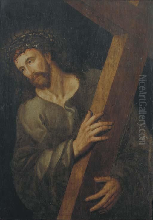 Christ Carrying The Cross Oil Painting by Michiel Coxie
