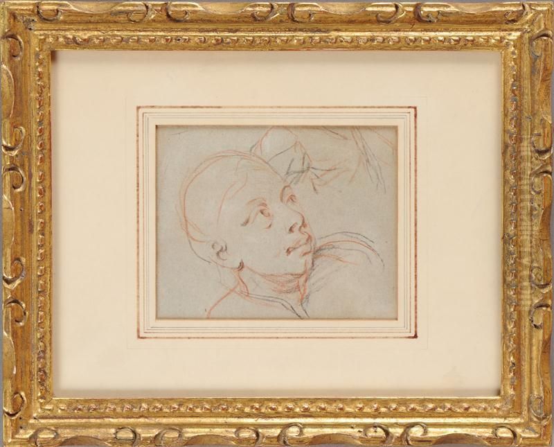 Head Study Oil Painting by Antoine Coypel