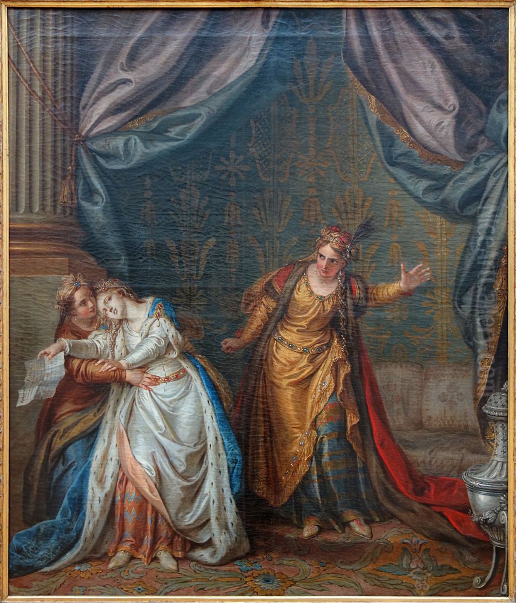 Atalide Et Roxane Oil Painting by Charles-Antoine Coypel