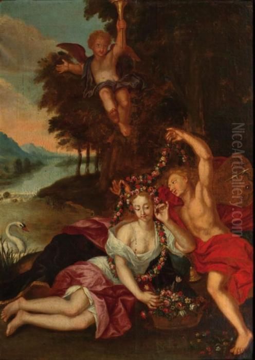Zephyr Et Flore Oil Painting by Noel Coypel