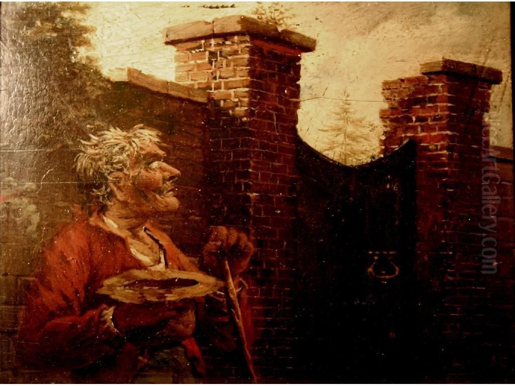 Beggar By A Gate Oil Painting by John Cranch