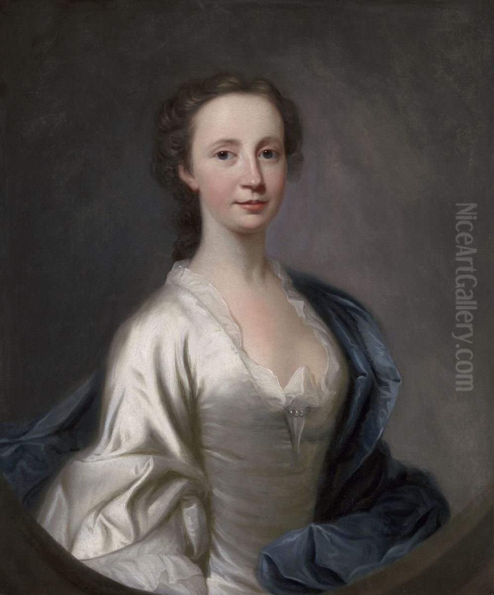 Portrait Of A Lady Oil Painting by James Cranke