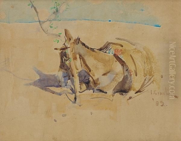 Donkey Resting Oil Painting by Joseph Crawhall