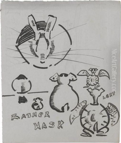 Folio Of Animal Studies Oil Painting by Joseph Crawhall