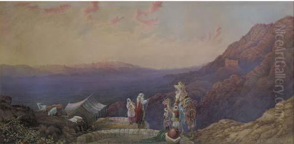 Mount Hermon From Lebanon Oil Painting by Edward Hodges Cree
