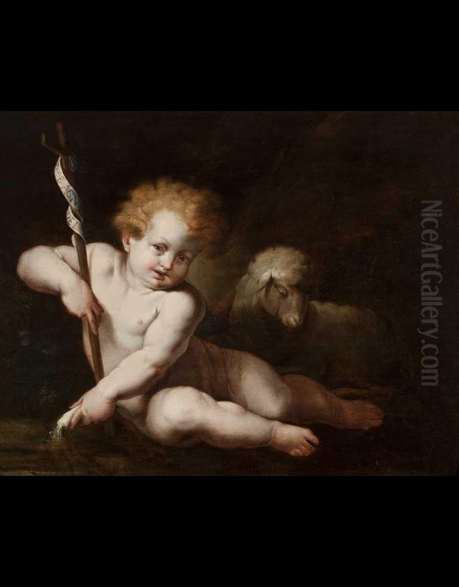 San Giovannino Presso La Fonte Oil Painting by Giovanni Battista Crespi Il Cerano